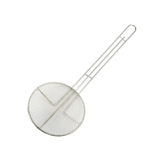 Browne Square Fine Mesh Reinforced Skimmer - Nickel-Plated, 14" Handle, 6.5" X 6.5" Bowl